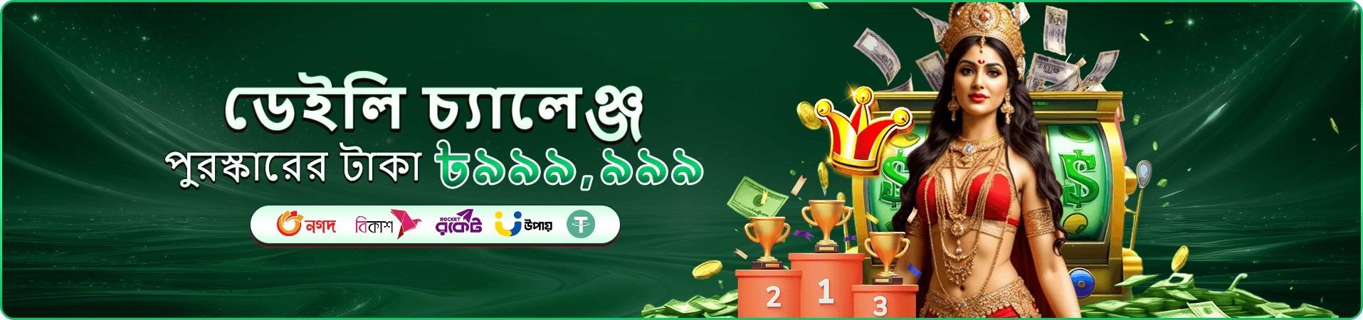 উজ্জ্বল স্লট মেশিনের দৃশ্য
